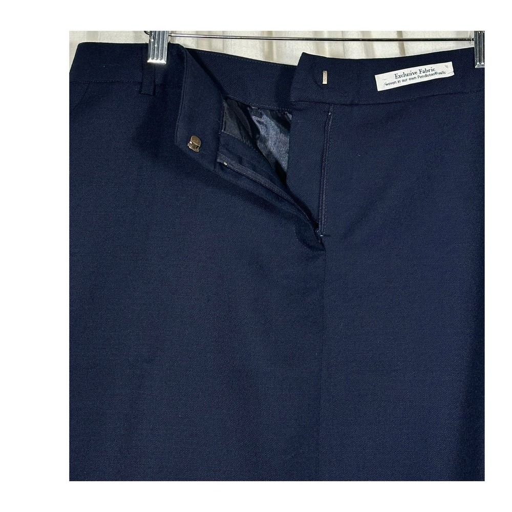 Pendleton Women Navy Blue Wool Blend Pencil Skirt Business Career Preppy Size 14 - Picture 5 of 14